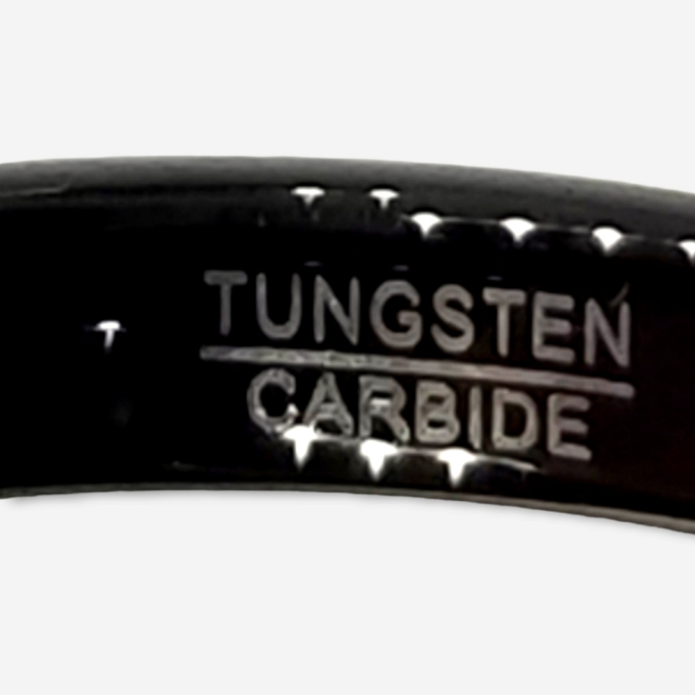 4mm Faceted Tungsten Carbide Ring - Picture 3 of 3